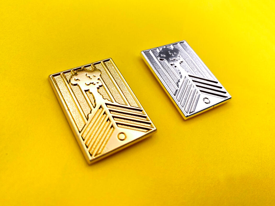Stratovolcano enamel pin