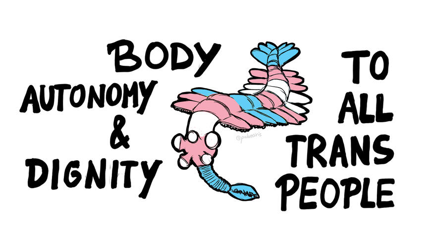 Trans rights Trans Liberation Trans Pride opabinia paleoart design