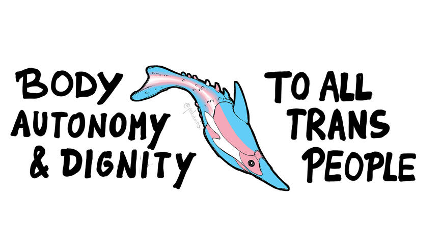 Trans rights Trans Liberation Trans Pride pteraspis palaeofish paleofish paleoart design
