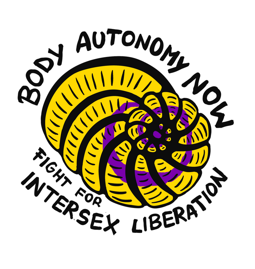 Intersex Liberation Intersex Pride Intersex Rights drawing foram foraminifera Peneroplis micropalaeontology sticker