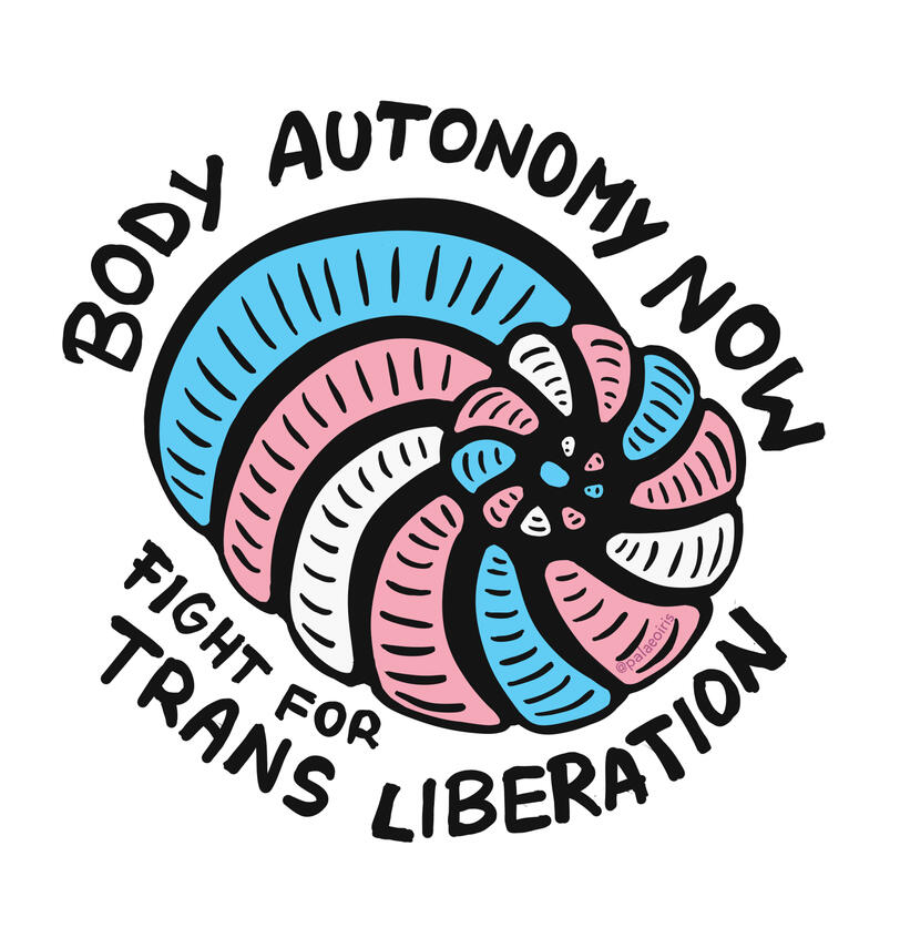 Trans Liberation Trans Pride Trans Rights drawing foram foraminifera Peneroplis micropalaeontology sticker