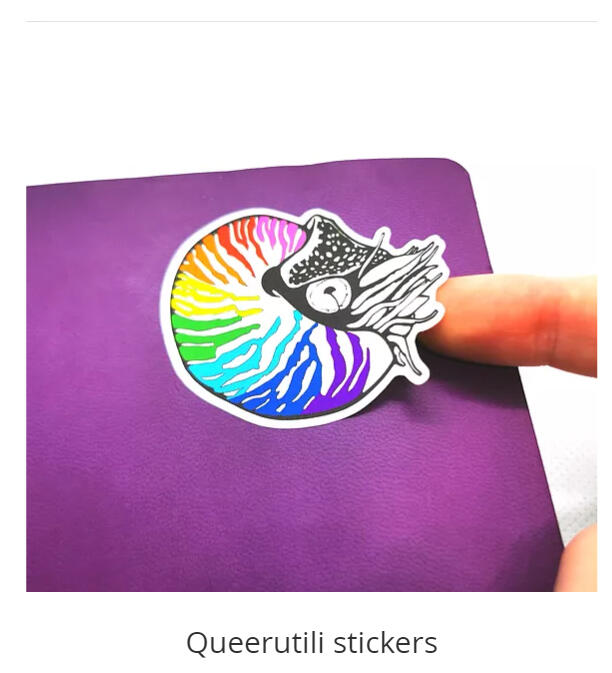 A closeup photograph of a Nautilus Pompilius sticker.