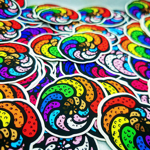 Foraminifera stickers featuring LGBT+ pride flags